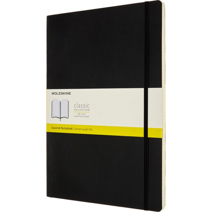 Блокнот MOLESKINE Classic Soft A4, клетка, чёрный QP642