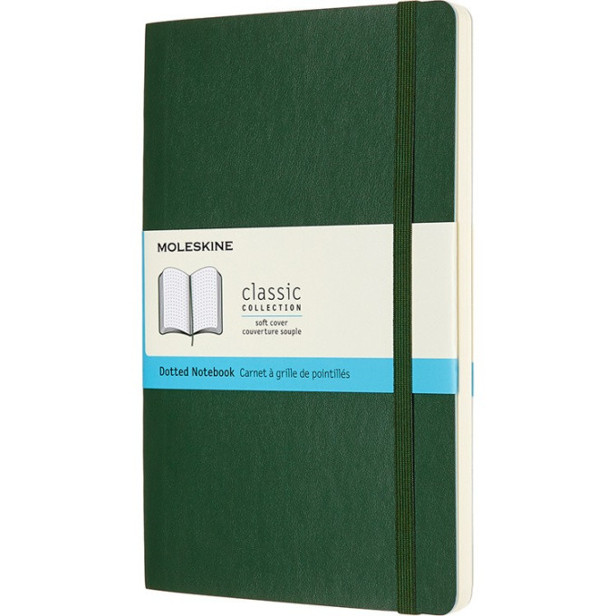 Блокнот MOLESKINE Classic Soft Large, пунктир, зелёный QP619K15