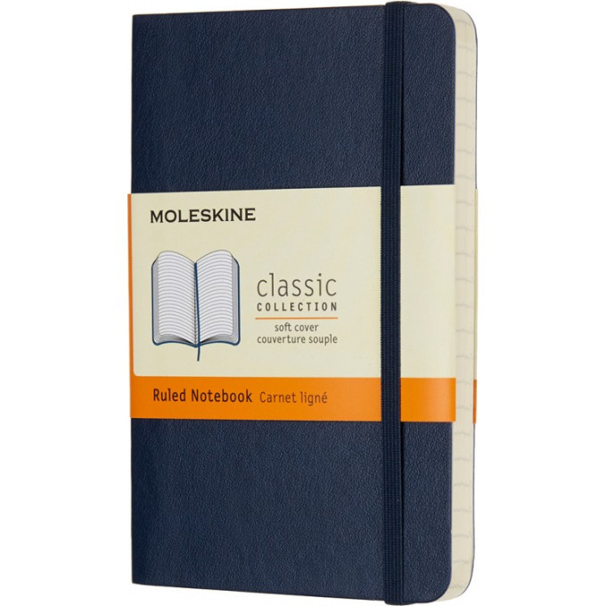 Блокнот MOLESKINE Classic Soft Pocket, линейка, синий сапфир QP611B20