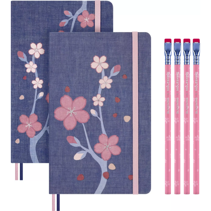 Набор MOLESKINE LIMITED EDITION SAKURA Large блокнот 2шт/карандаш 4 шт LESU08THMBOX