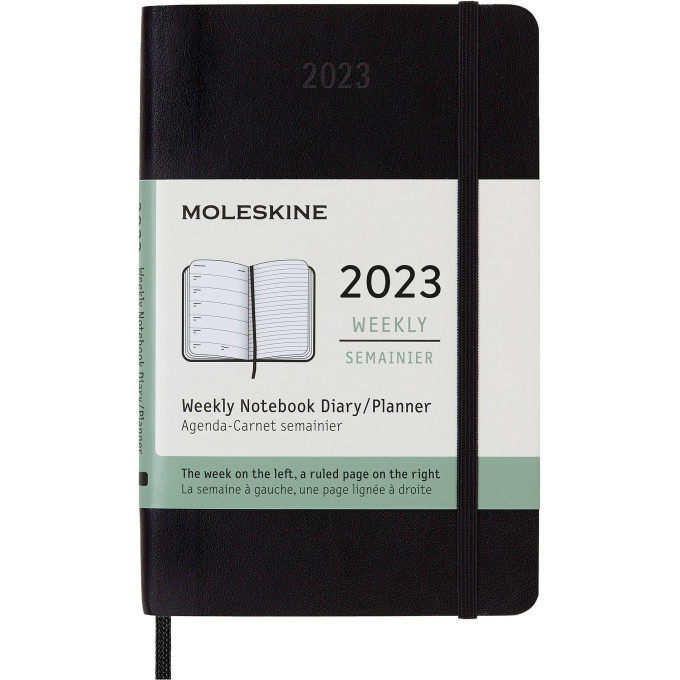 Еженедельник MOLESKINE Classic Soft Weekly Pocket, черный DSB12WN2